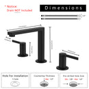 Luxury- 3 Holes Widespread Vanity Faucet