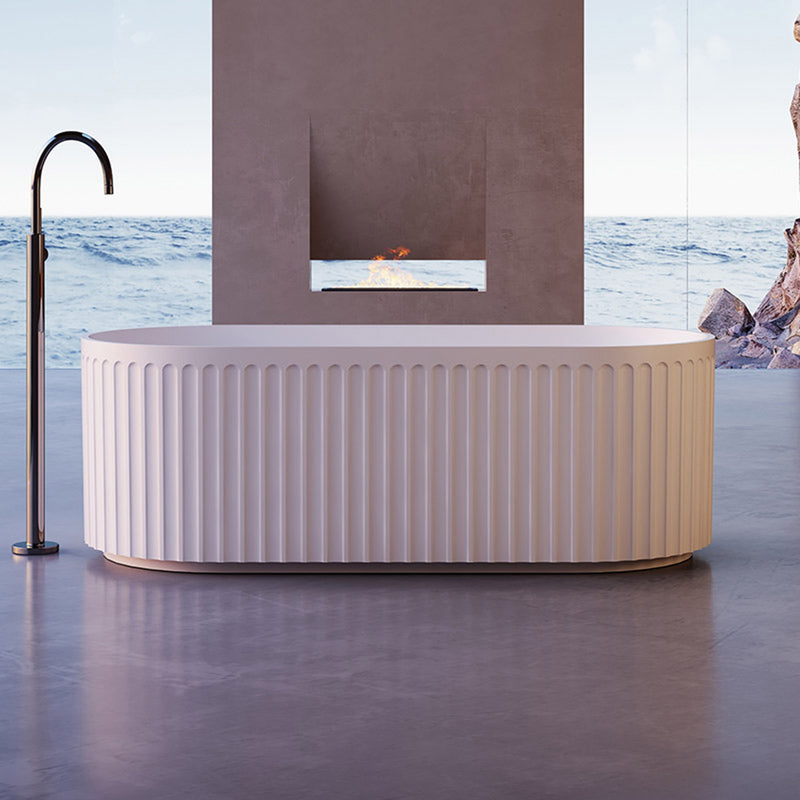 Paris - Free Standing Matte White Bath Tub with LED