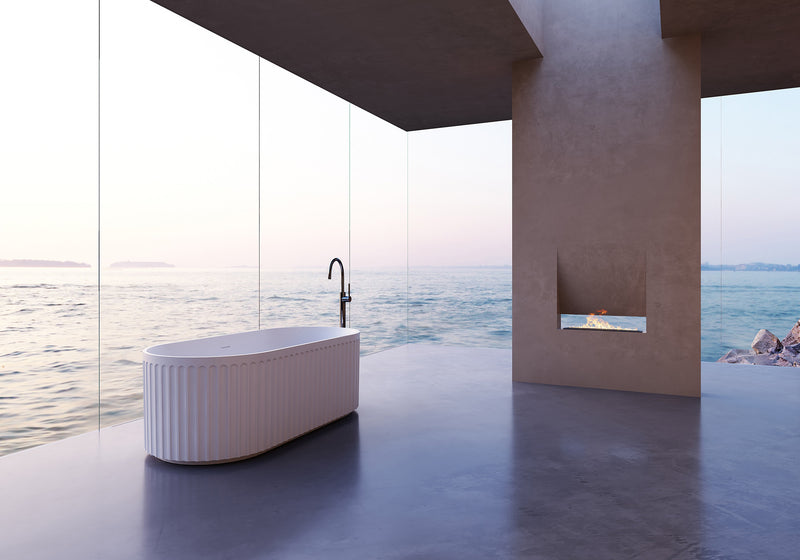 Paris - Free Standing Matte White Bath Tub with LED