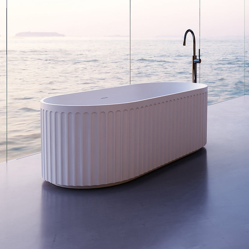 Paris - Free Standing Matte White Bath Tub with LED