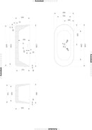 Milan - Free Standing Matte White Bath Tub with LED