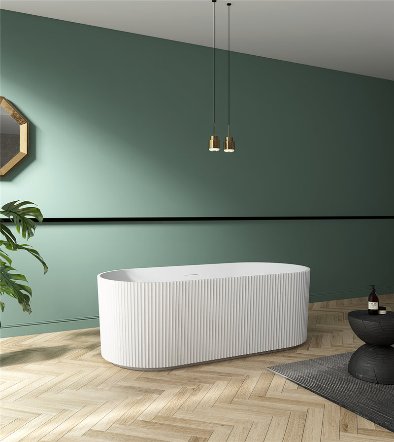 Milan - Free Standing Matte White Bath Tub with LED