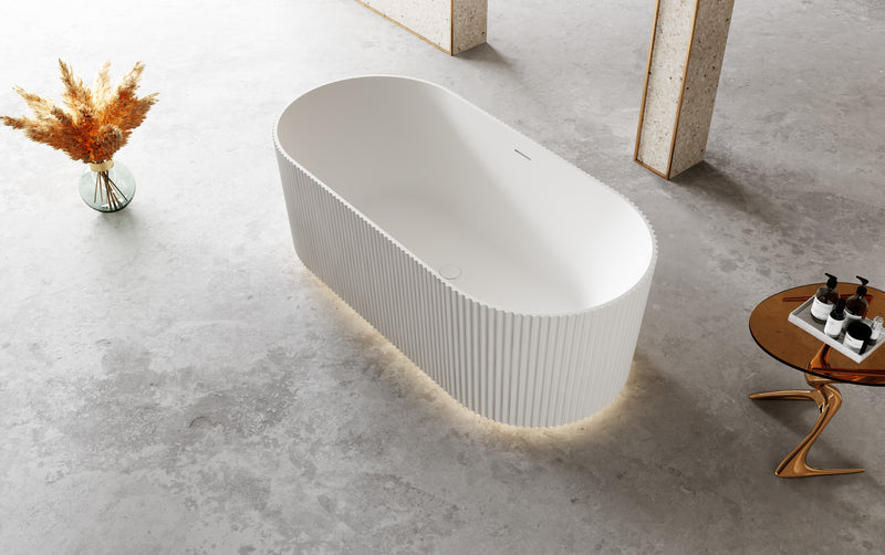 Milan - Free Standing Matte White Bath Tub with LED