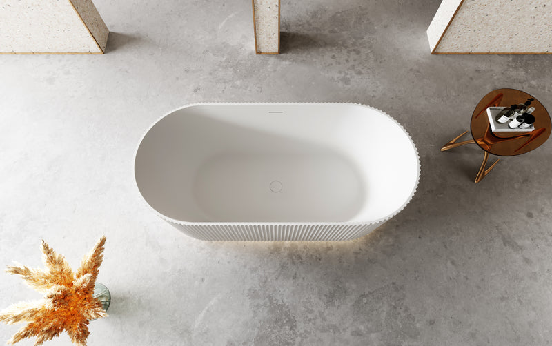 Milan - Free Standing Matte White Bath Tub with LED