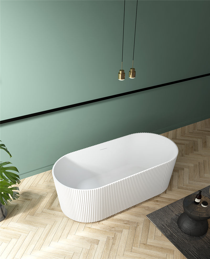 Milan - Free Standing Matte White Bath Tub with LED