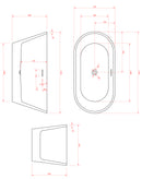 Rio - Free Standing Matte White Bath Tub