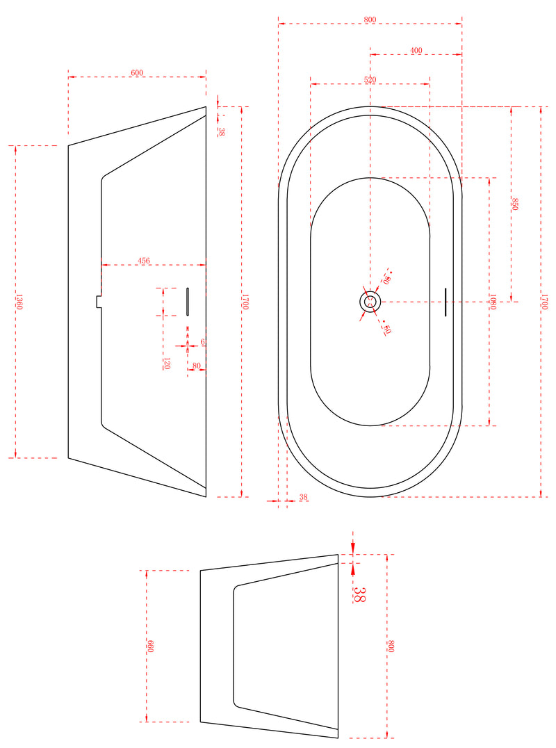 Rio - Free Standing Matte White Bath Tub