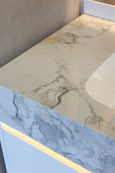 24'' 30'' 36'' Flooring Vanity | grey and gold veining | Sintered Stone Top| Motion-Sensor Waterproof LED/ 104