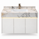 24'' 40'' Floating Vanity | grey and gold veining | Sintered Stone Top| Motion-Sensor Waterproof LED/ 004