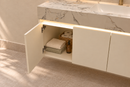 60'' Single Sink Floating Vanity | grey and gold veining | Sintered Stone Top| Motion-Sensor Waterproof LED/ 004