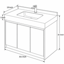 24'' 30'' 36'' Flooring Vanity | grey and gold veining | Sintered Stone Top| Motion-Sensor Waterproof LED/ 104