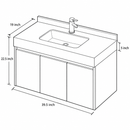 24'' 40'' Floating Vanity | grey and gold veining | Sintered Stone Top| Motion-Sensor Waterproof LED/ 004