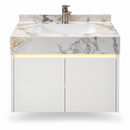 24'' 40'' Floating Vanity | grey and gold veining | Sintered Stone Top| Motion-Sensor Waterproof LED/ 004