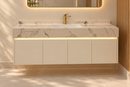 60'' Single Sink Floating Vanity | grey and gold veining | Sintered Stone Top| Motion-Sensor Waterproof LED/ 004