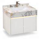 24'' 40'' Floating Vanity | grey and gold veining | Sintered Stone Top| Motion-Sensor Waterproof LED/ 004