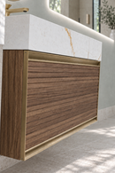 36'' Floating Vanity | Sintered Stone Platform Top | Motion-Sensor Waterproof LED | 007