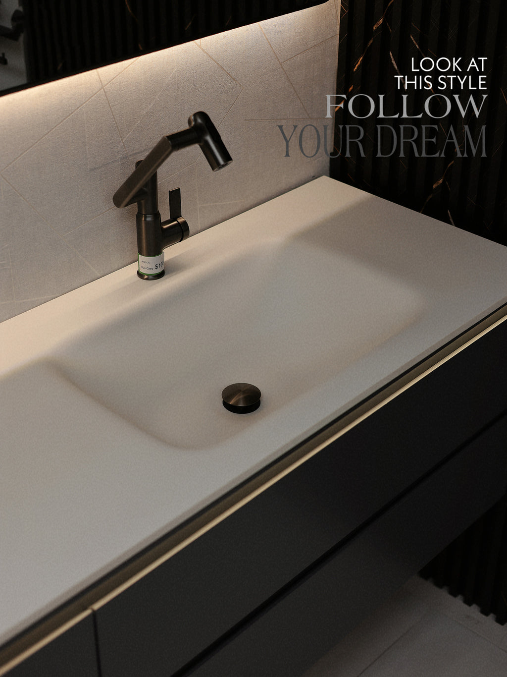 Linkaa Vanity 71'' 83''- Floating Vanity | Sintered Stone Top | Motion-Sensor Waterp