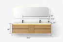 36'' 71''- Floating Vanity | Sintered Stone Top | Motion-Sensor Waterproof LED | 006