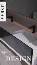 Linkaa - Dark Grey Dressing Table | Sintered Stone Platform Top