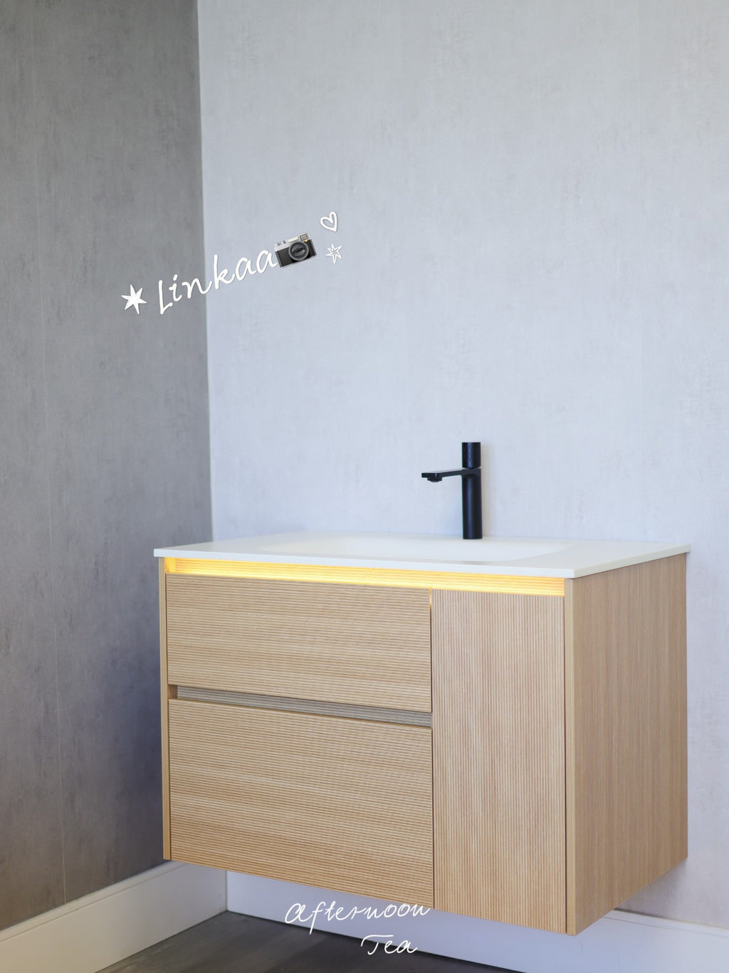 Linkaa Vanity 36'' 71''- Floating Vanity | Sintered Stone Top | Motion-Sensor Waterp