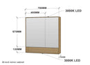 Linkaa - 32'' & 36'' Premium solid wood heated mirror cabinet, wood color with LED