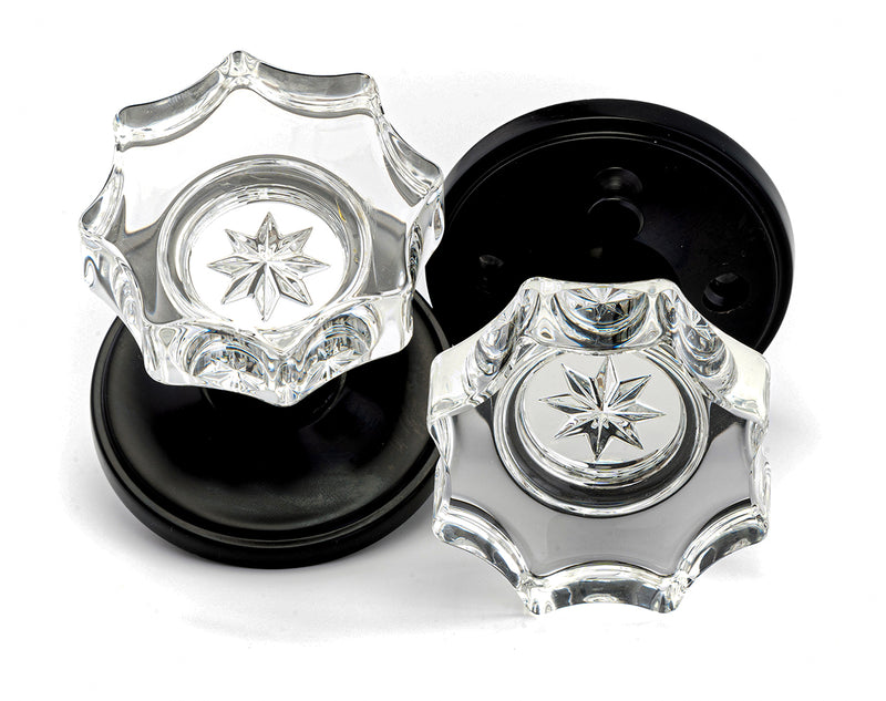 Convex Octagon Crystal Door Knob