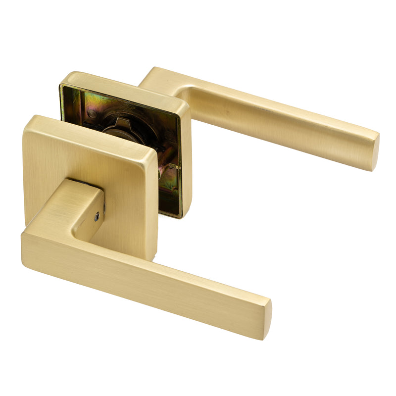 Tobo Door Handle Lever Set - Satin Brass