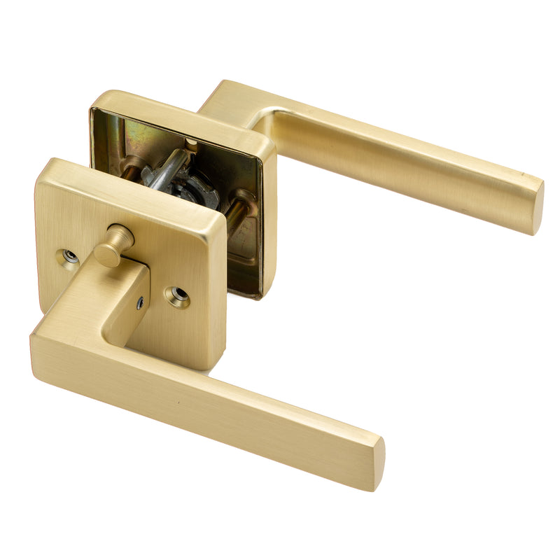 Tobo Door Handle Lever Set - Satin Brass