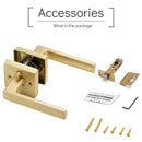 Tobo Door Handle Lever Set - Satin Brass