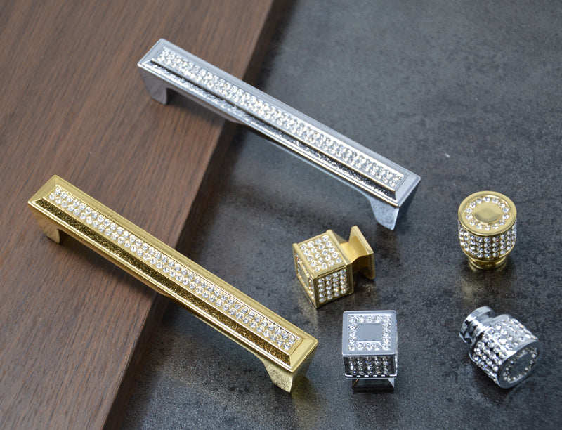 Cabinet Pulls 128mm with Premium Crystal