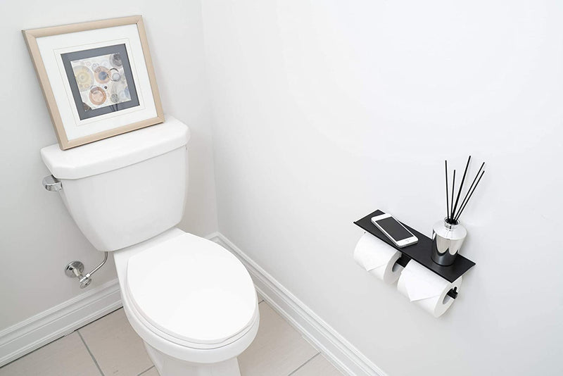 Carre - Toilet Paper Holder with Double Shelf
