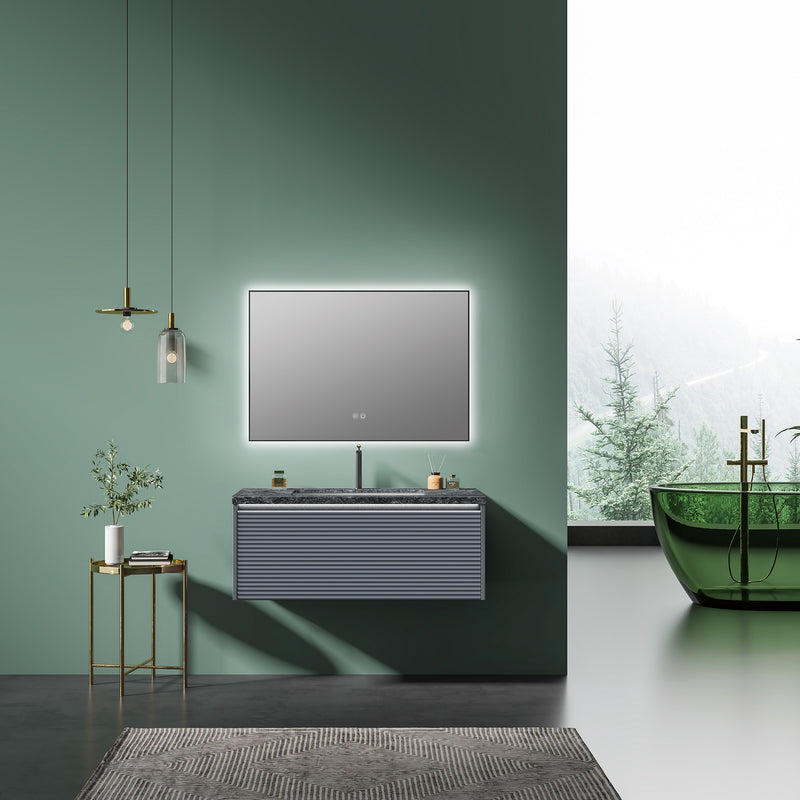 Sky Line - 40''Bathroom Vanity with Porcelain Top and LED