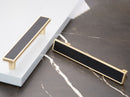 Cabinet Pulls Square Shape with Black Leather