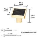 Cabinet Pulls Square Shape with Black Leather