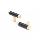 Cabinet Pulls Brushed Brass with Black Planting