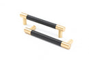 Cabinet Pulls Brushed Brass with Leather