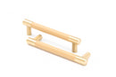 Cabinet Pulls Brushed Brass with Leather