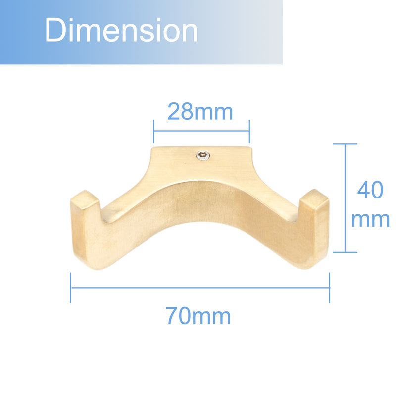 Double Hook Rack Brushed Brass - 052