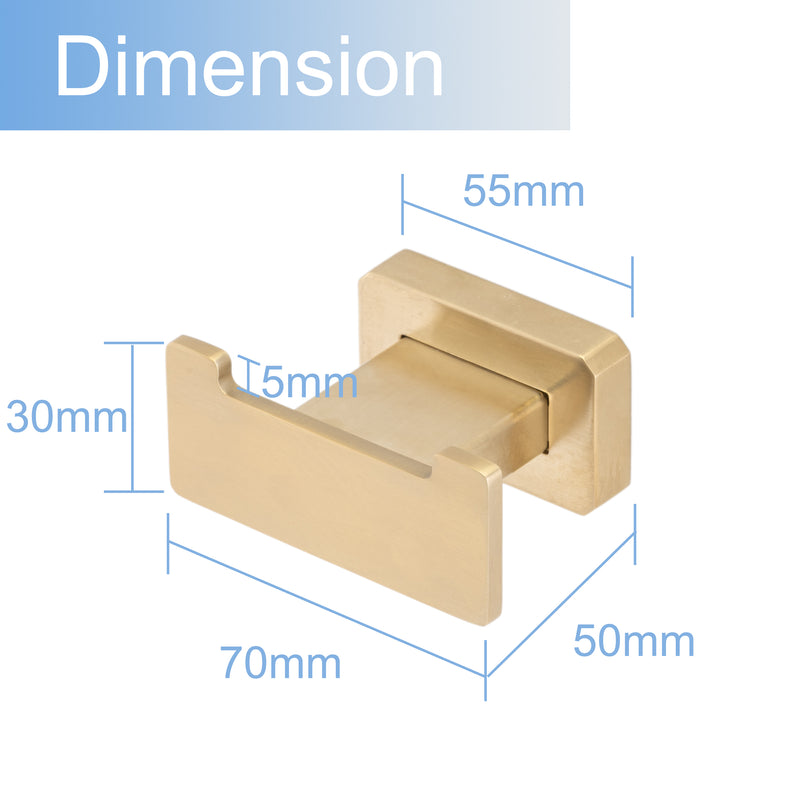 Double Hook Rack Brushed Brass