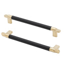 Cabinet Pulls Brushed Brass with Leather