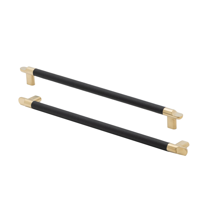 Cabinet Pulls Brushed Brass with Leather