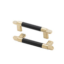 Cabinet Pulls Brushed Brass with Leather