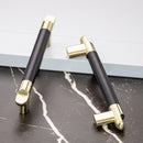 Cabinet Pulls Brushed Brass with Leather