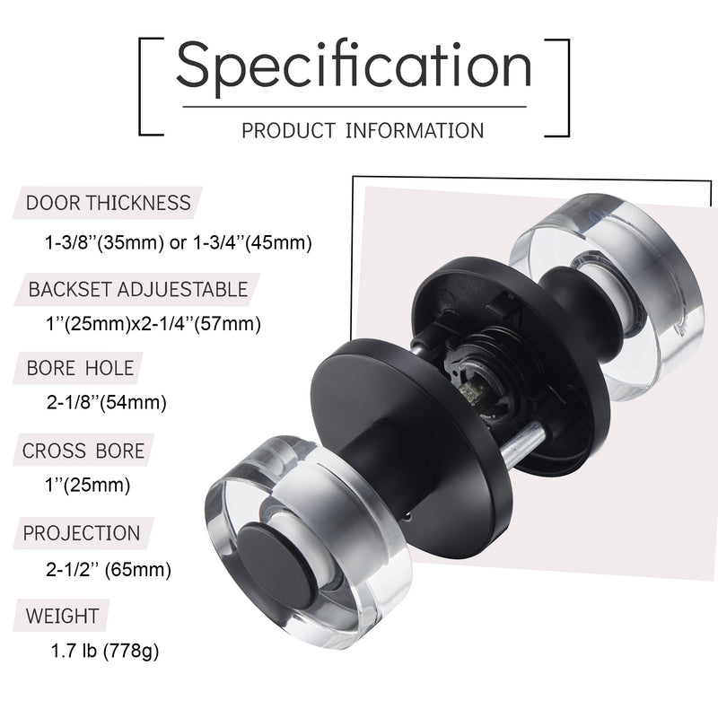 Koria Crystal Door Knob