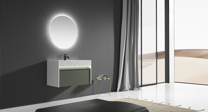 Sky Line - 32''Bathroom Vanity with Matte White Top and LED