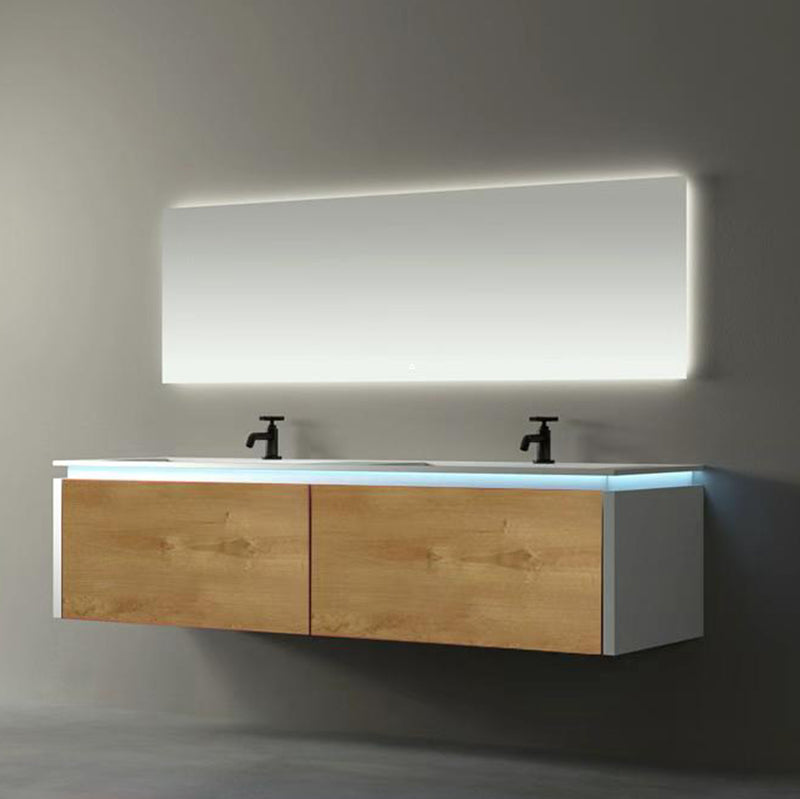 Rio 2 - 63''Bathroom Vanity with Matte White Top and LED