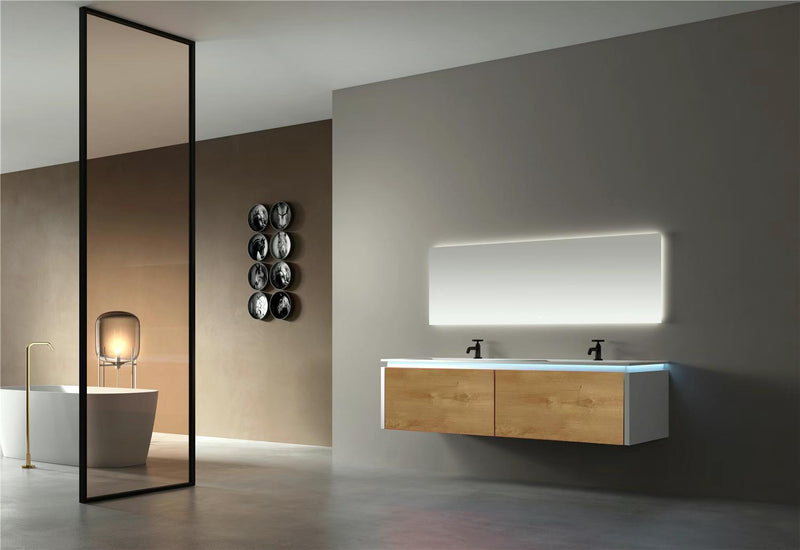 Rio 2 - 63''Bathroom Vanity with Matte White Top and LED