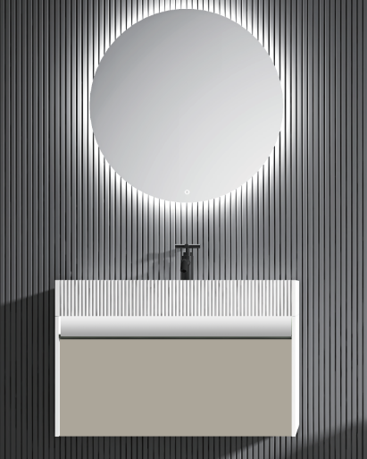 Sky Line - 32''Bathroom Vanity with Matte White Top and LED