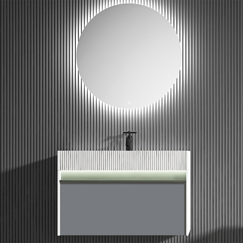 Sky Line - 32''Bathroom Vanity with Matte White Top and LED